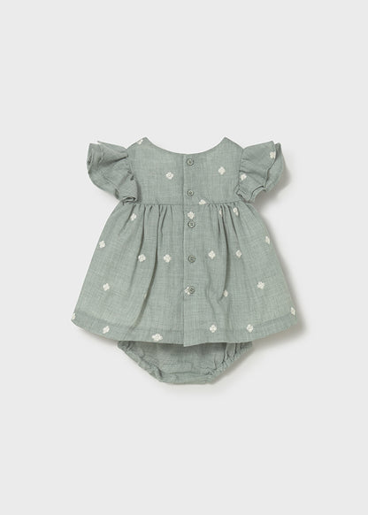 Infant Girl Mint Embroidered Dress