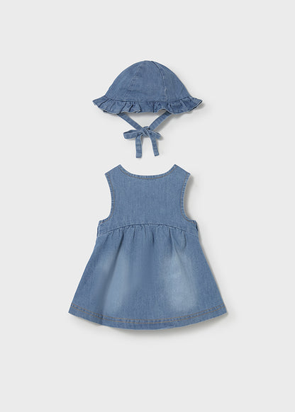 Infant Girl Denim Berry Dress w/Hat