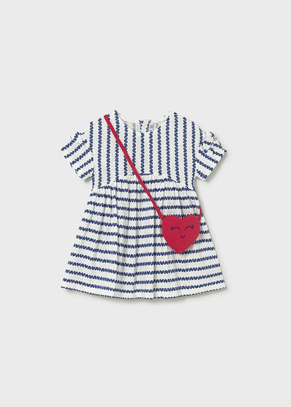 Infant Girl Striped Dress w/ Bag