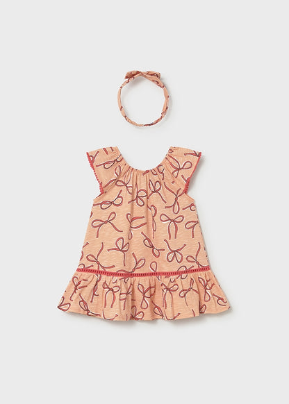 Infant Girl Tangerine Dress w/Headband
