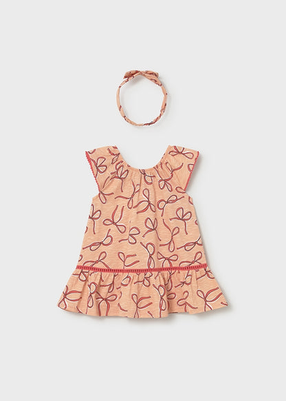 Infant Girl Tangerine Dress w/Headband