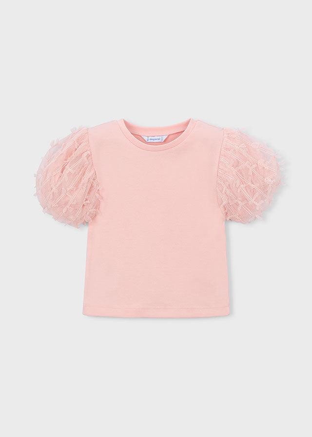 Girls S/s Tulle Shirt