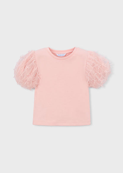 Girls S/s Tulle Shirt