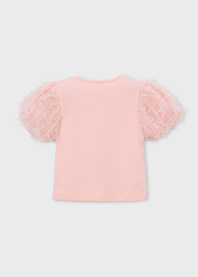 Girls S/s Tulle Shirt