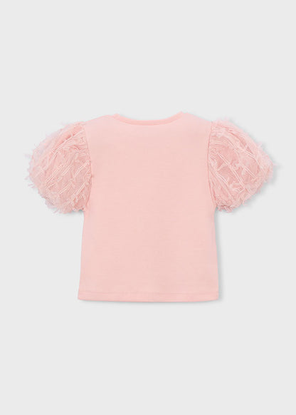 Girls S/s Tulle Shirt