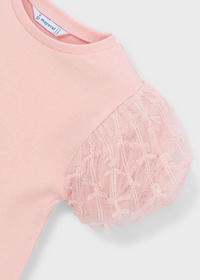 Girls S/s Tulle Shirt