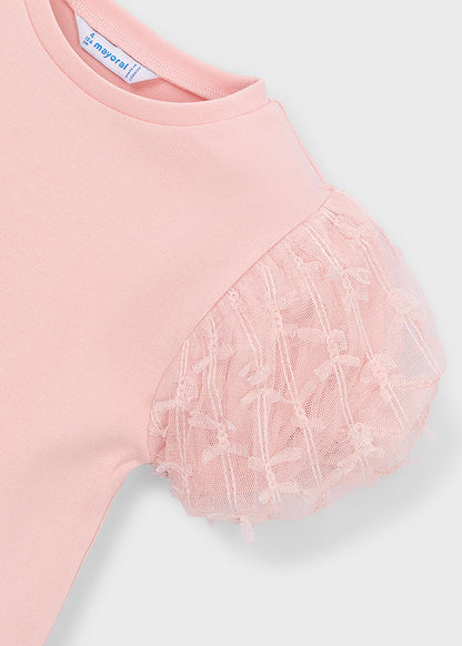 Girls S/s Tulle Shirt