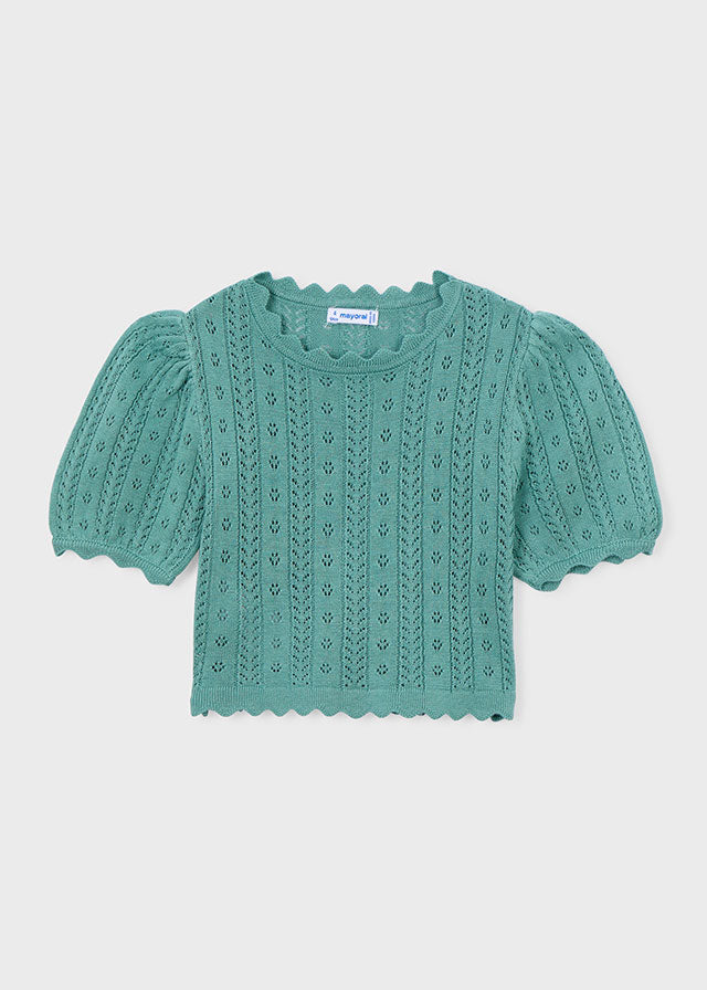 Girls Mint Knitted Shirt