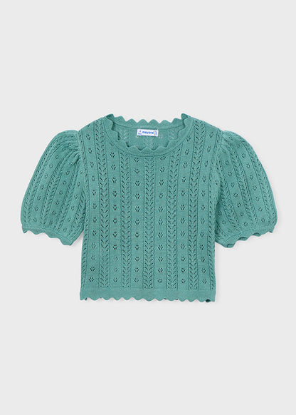 Girls Mint Knitted Shirt