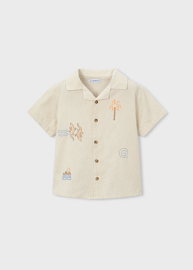 Boys Embroidered Button Down