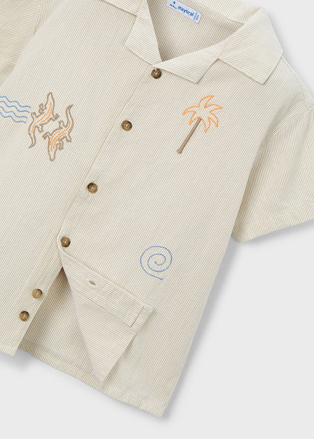 Boys Embroidered Button Down