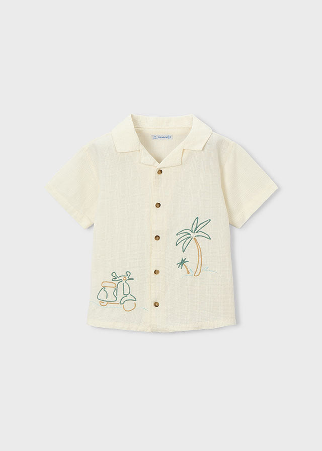 Boys Embroidered Button Down