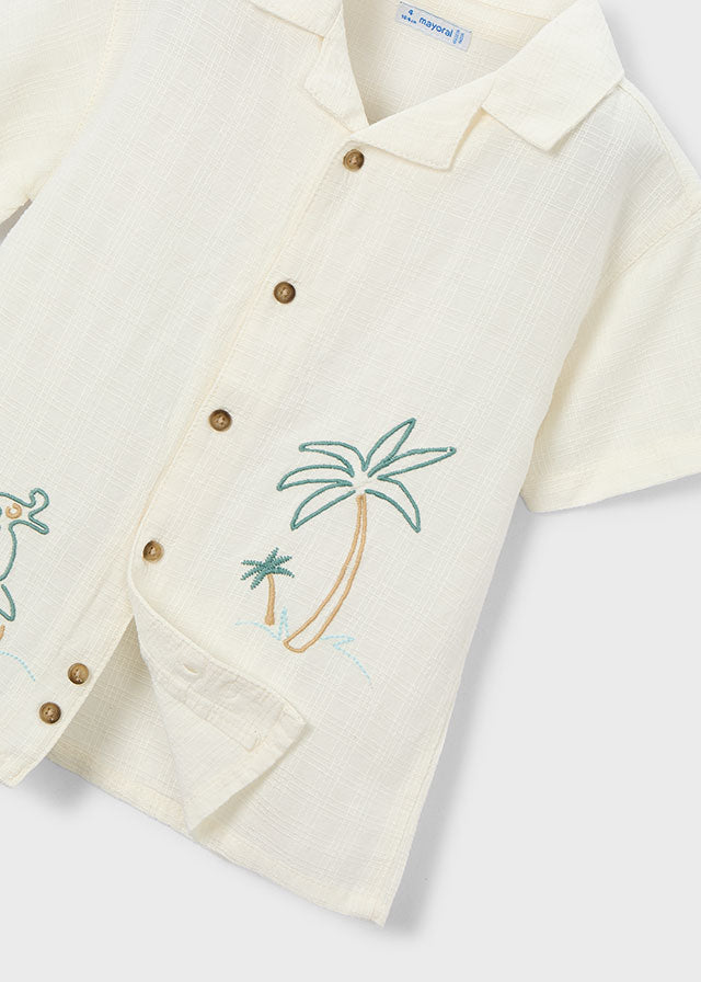 Boys Embroidered Button Down