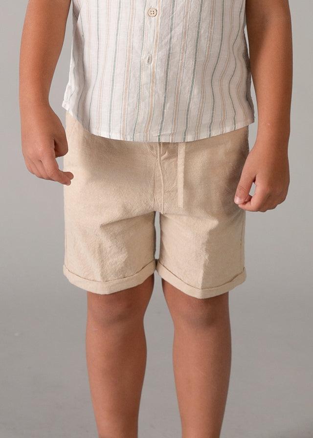 Boy Linen Bermuda Set
