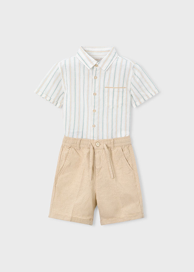 Boy Linen Bermuda Set