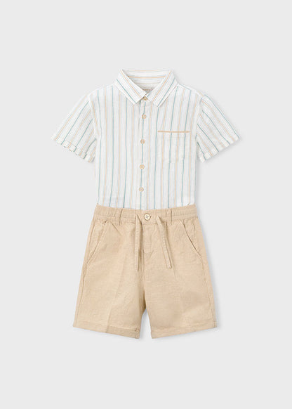 Boy Linen Bermuda Set