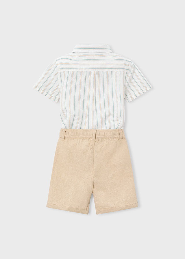 Boy Linen Bermuda Set