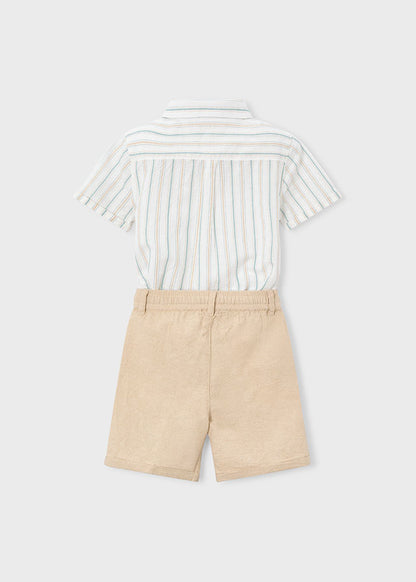 Boy Linen Bermuda Set