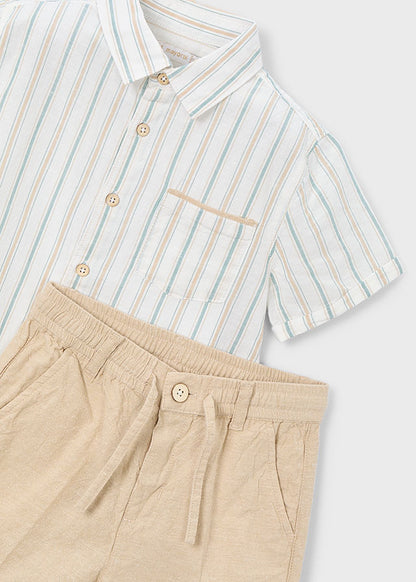 Boy Linen Bermuda Set