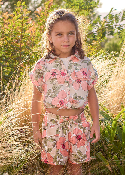 Girl Floral Patterned Shorts