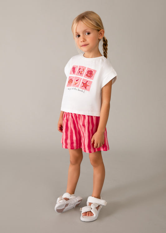 Girl Coral Printed S/s Set