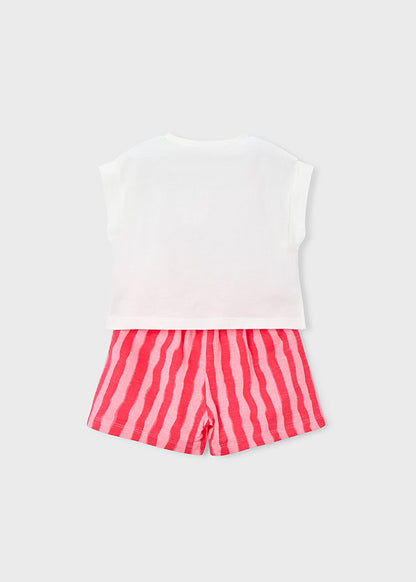 Girl Coral Printed S/s Set