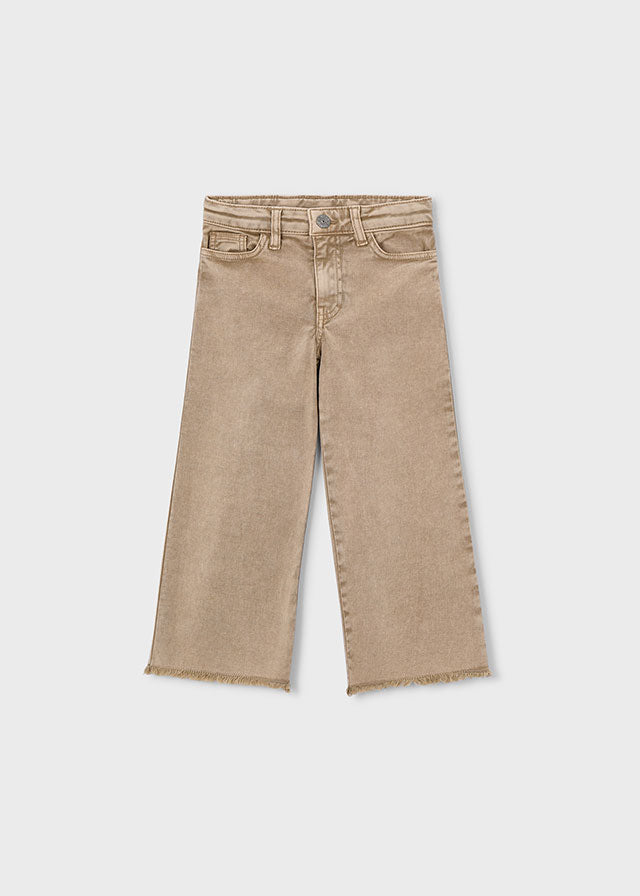 Girls Wide-Leg Twill Pants
