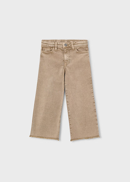 Girls Wide-Leg Twill Pants