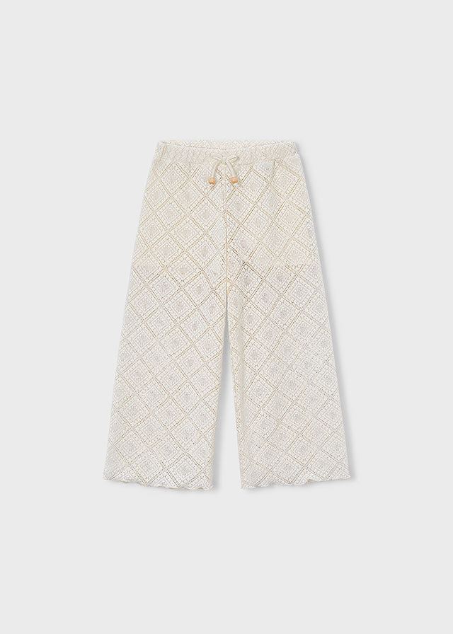 Girl Cream Crochet Pants