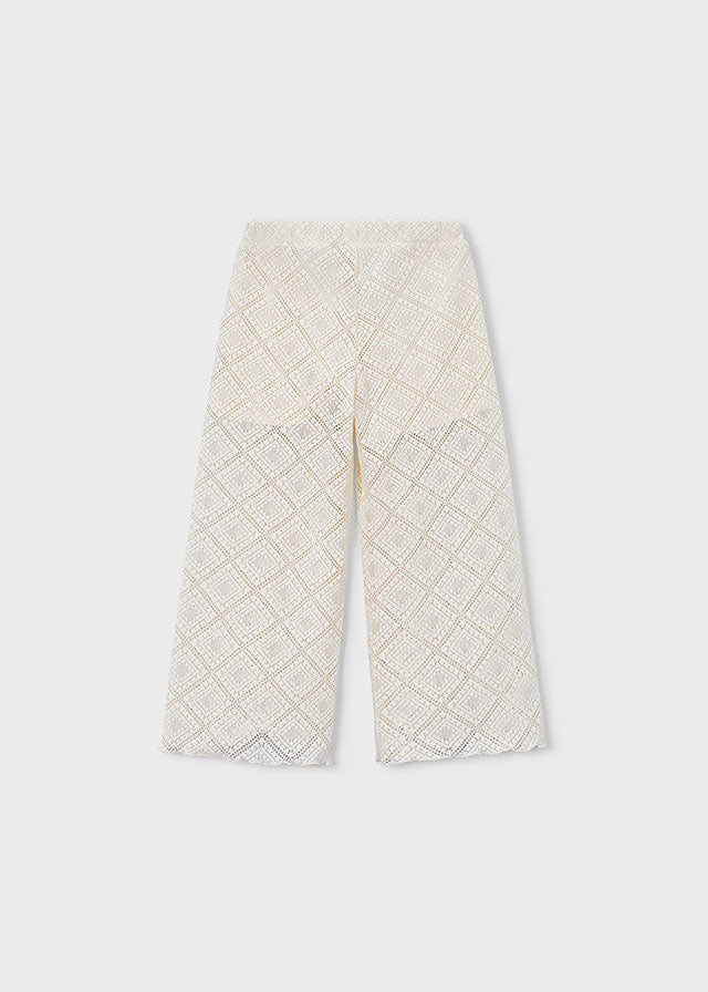 Girl Cream Crochet Pants