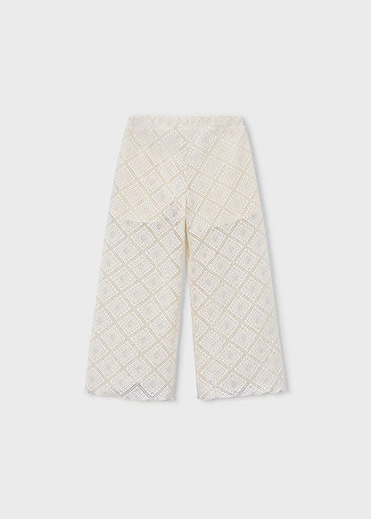 Girl Cream Crochet Pants