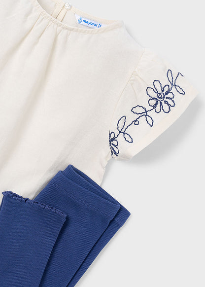 Girl Embroidered Shirt and Legging Set