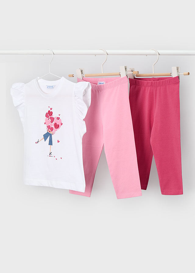 Girl 3Pc Hearts Legging Set