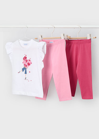 Girl 3Pc Hearts Legging Set