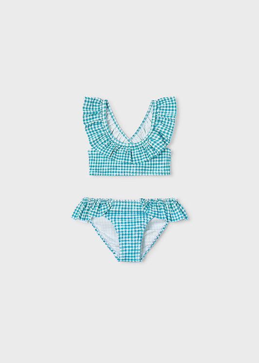 Girls Textured 2Pc Swim Suit