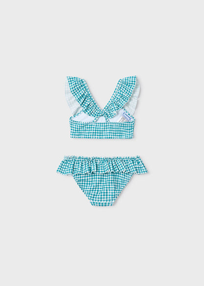 Girls Textured 2Pc Swim Suit