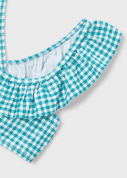 Girls Textured 2Pc Swim Suit