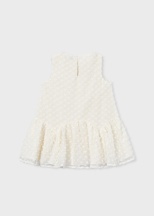 Girls Swiss Dotted White Dress