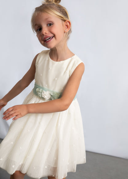 Girls Embroidered Tulle Dress