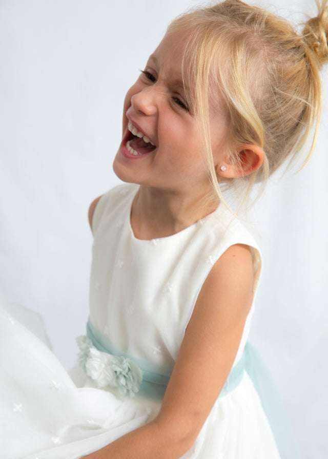 Girls Embroidered Tulle Dress