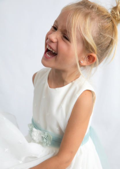 Girls Embroidered Tulle Dress