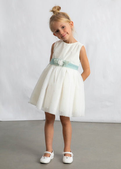 Girls Embroidered Tulle Dress