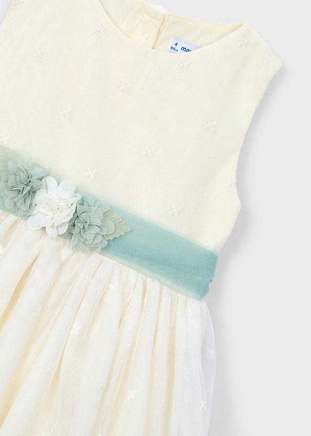 Girls Embroidered Tulle Dress