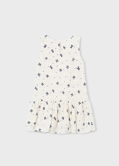 Girls Ribbon Bow Knitted Dress