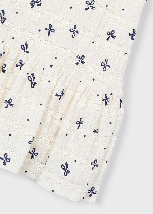 Girls Ribbon Bow Knitted Dress