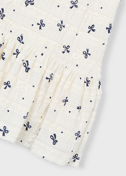 Girls Ribbon Bow Knitted Dress