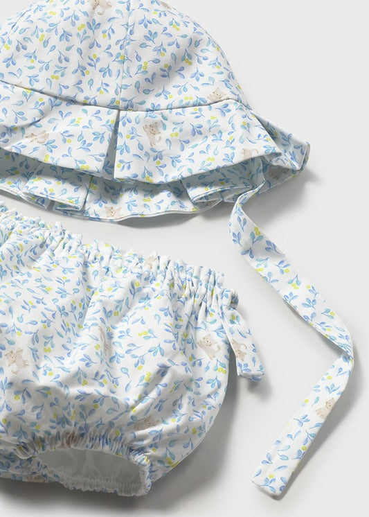 NB Girl Bottoms and Hat Set