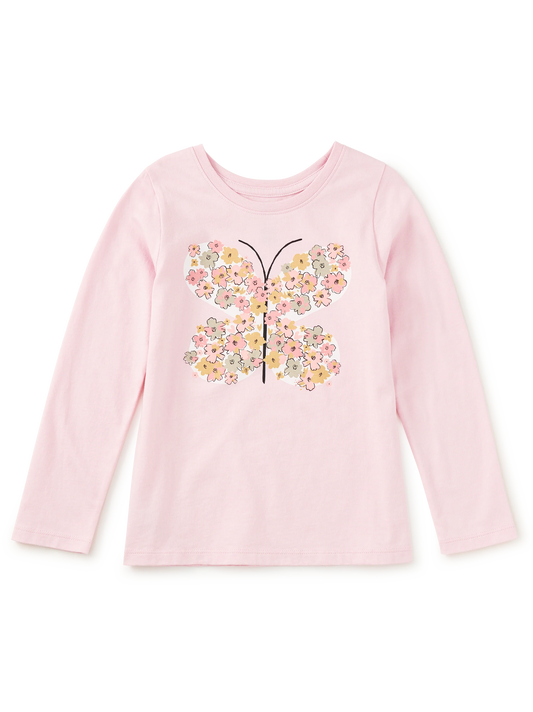 Girl Tea Rose Butterfly Tee