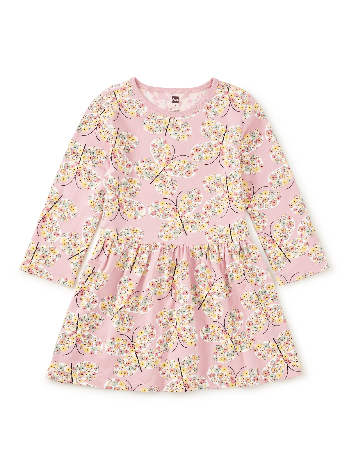 Tea Rose Butterfly L/s Dress