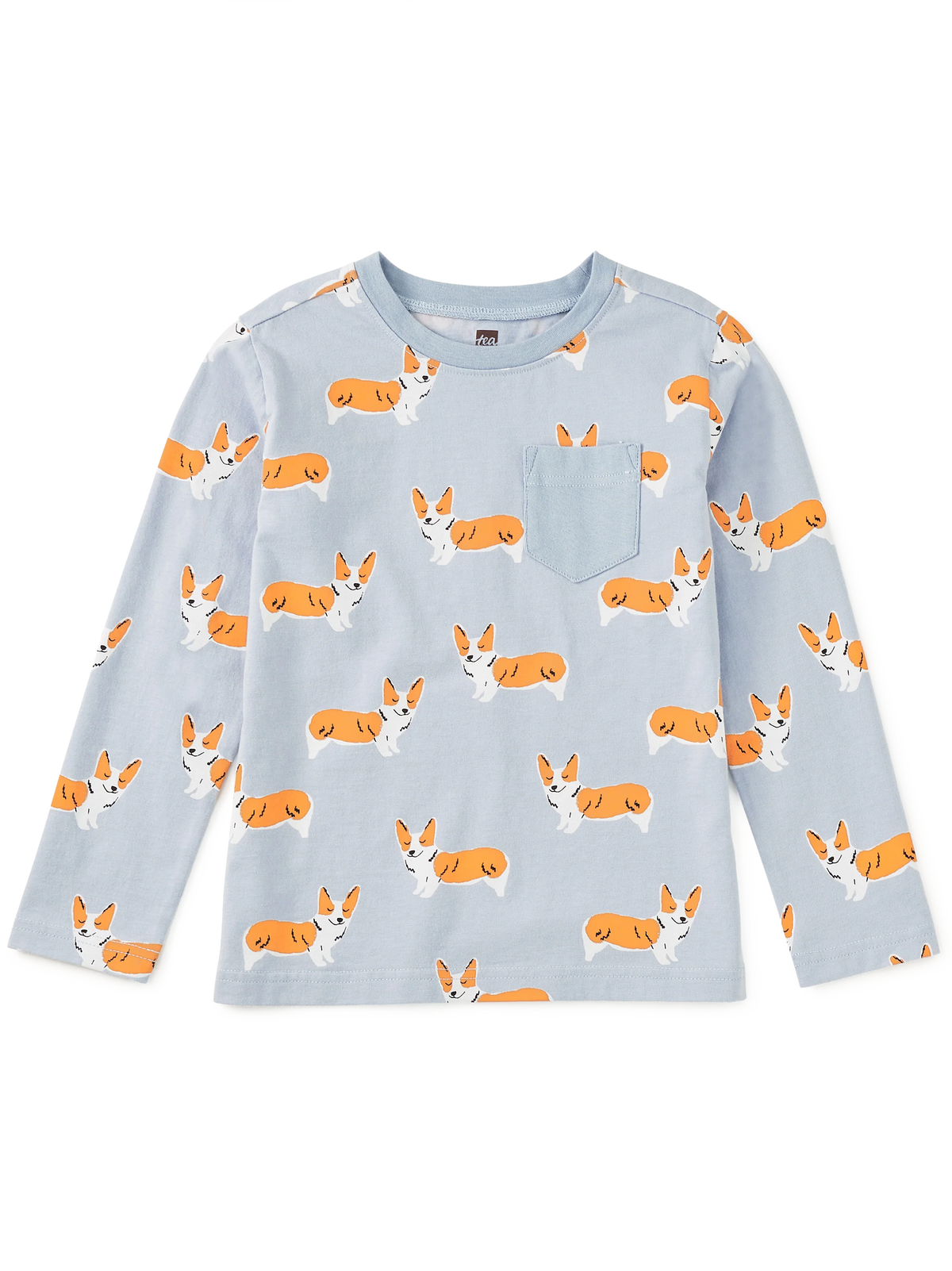 Long Sleeve Corgis Pocket Tee